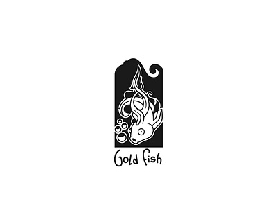 GoldFish black black and white design fish logo vector water