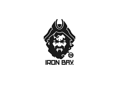 IronBay black black and white design logo pirate vector