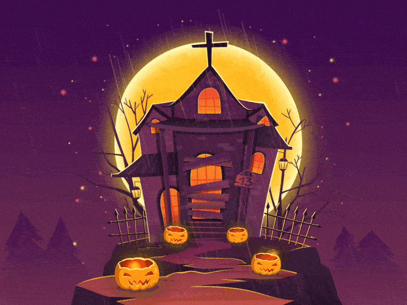 A Night in the Lonesome October ambermove animals animation bat halloween horror illustration moon moonshine motion motiondesign october trick or treat trickortreat witch