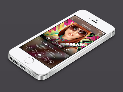 Mazika (Music Player) application blurry ios7 iphone lucent music player