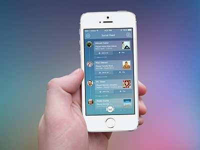 Mazika Social Feed clean feed ios7 lucent music network news news feed social updates