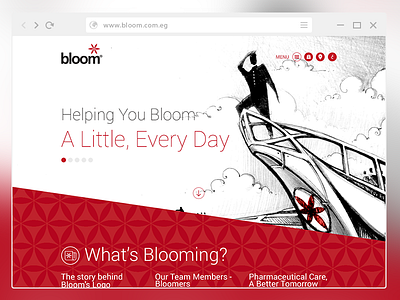 Bloom Home Page clean corporate home parallax red