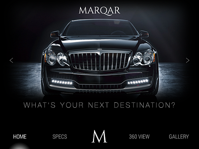 Marqar Landing Page black car explore internal landing luxurious minimal sales