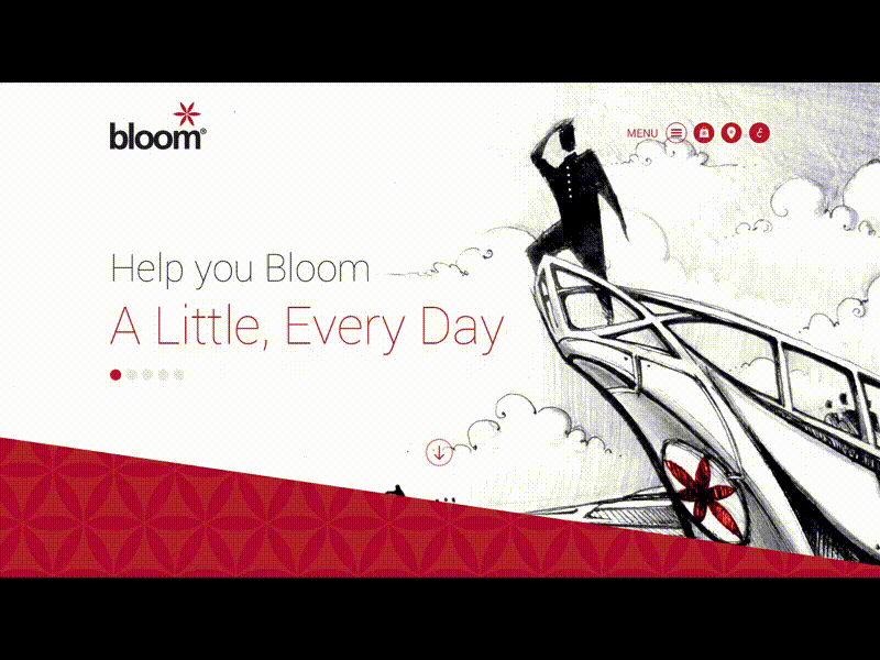 Bloom Corporate Website Menu & Navigation Interaction Design animation corporate interaction menu minimal navigation simple slick ux web website