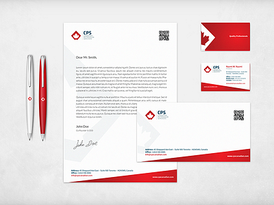 CPS brand business corporate logo red stationery