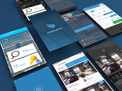 Insnapp Concept and Experience Design app booking minimal property realestate rental uber ui ux