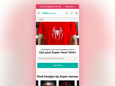 T-shirt Factory Landing Page Design