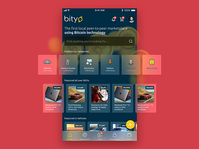 BitYo, Cryptocurrency Ecommerce Marketplace app app concept app design bitcoin ecommerce ecommerce platform explore home market marketplace product design shop shop online ui