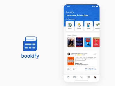 Bookify Bookstore App Home Screen