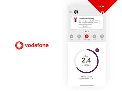 My Vodafone App Home Screen Experiment Wireframe Design