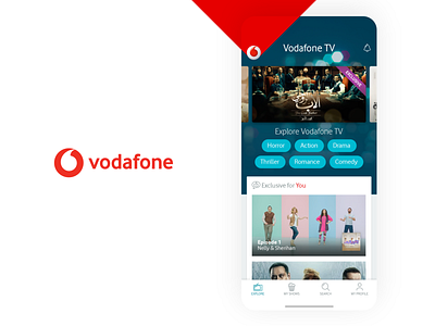 Vodafone TV Online Video Streaming App Concept Design