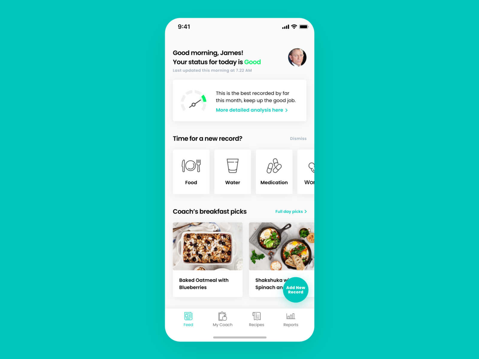 Gut & Health Tracking and Nutrition App, Home Screen Design by Ahmed ...