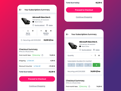 Payment Summary Screen Options for Electronics Rental Website