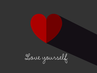 Love Yourself design dribble heart illustration love red red and black yourself