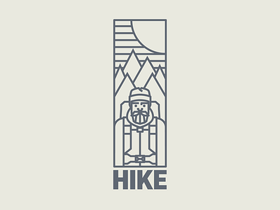 Hike badge badge brand design draw drawing explore graphic design great outdoors hike hiker icon identity illustrate illustration logo mountains nature outdoors
