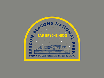 Fan Brycheiniog logo adventure badge brand brecon beacons national park design draw drawing graphic design hike icon identity illustrate illustration logo mountain mountains outdoors the great outdoors wales