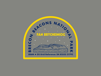 Fan Brycheiniog logo adventure badge brand brecon beacons national park design draw drawing graphic design hike icon identity illustrate illustration logo mountain mountains outdoors the great outdoors wales