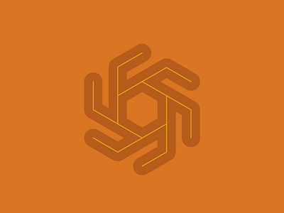 Sun logo badge brand design draw drawing graphic design hexagon icon identity illustrate illustration logo shape sun symbol