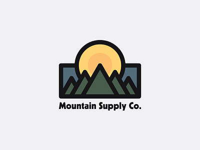 Mountain Supply Co. adventure badge brand design draw drawing explore graphic design great outdoors icon identity illustrate illustration logo mountains outdoors