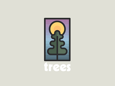 Trees logo badge brand design draw drawing forest graphic design icon identity illustrate illustration logo outdoors trees woods