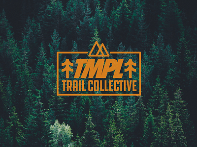 TMPL Trail Collective logo badge brand design draw drawing forest graphic design hike icon identity illustrate illustration logo mountains outdoors trail trail running trees