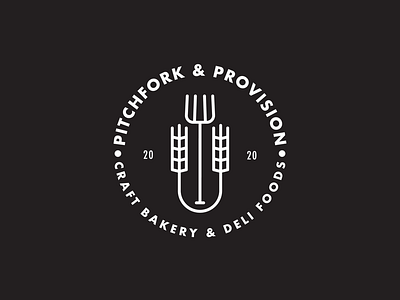 Pitchfork &Provision logo badge bakery brand design draw drawing graphic design icon identity illustrate illustration local business logo
