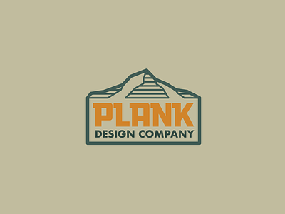 Plank Design Company badge badge brand design draw drawing graphic design icon identity illustrate illustration logo mountains