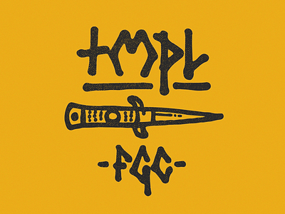 TMPL Fixed Gear Club badge badge brand design draw drawing graphic design icon identity illustrate illustration knife logo