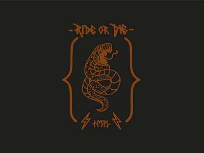 TMPL Ride or Die badge badge brand design draw drawing fixedgear graphic design icon set identity illustrate illustration logo snake