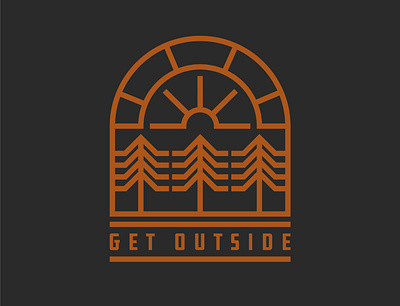 Get outside badge badge brand design draw drawing forest graphic design identity illustrate illustration logo nature outdoors trees woods