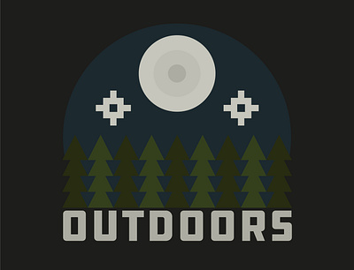 Outdoors badge badge brand design draw drawing forest graphic design icon identity illustrate illustration logo moon nature outdoors stars trees woods