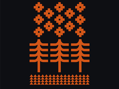 Orange forest print