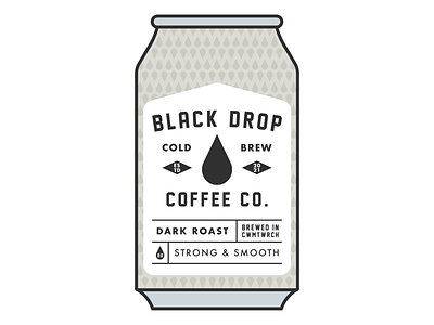 Black Drop Coffee Co. can mock up badge brand coffee coffee company coffee culture coffee shop cold brew design draw drawing graphic design icon identity illustrate llustration logo