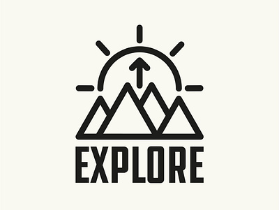 Explore badge brand design draw drawing explore graphic design icon identity illustrate illustration logo mountains outdoors