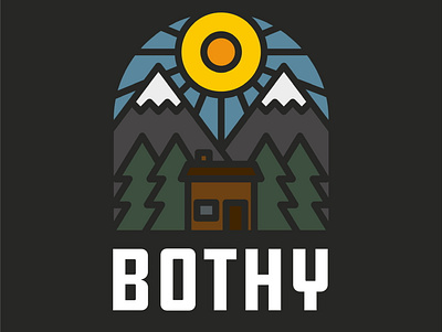 Bothy badge badge bothy brand design draw drawing graphic design hike icon identity illustrate illustration logo mountain outdoors