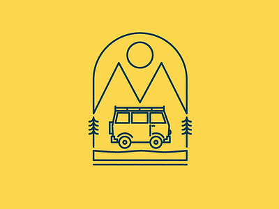 Quick van logo 🚐 badge brand campervan camping design draw drawing explore graphic design icon identity illustrate illustration logo outdoors travel van life wild camping