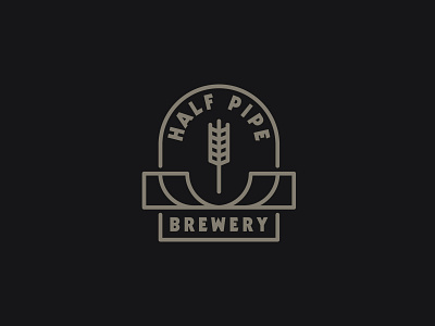 Half Pipe Brewery logo badge beer brand brewery crafter beer design draw drawing graphic design half pipe icon identity illustrate illustration logo skateboard skateboarding