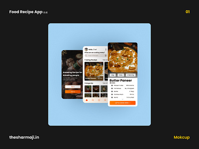 Food Recipe App Design app design graphic design icon typography ui vector