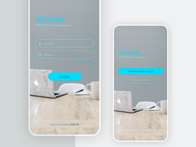 UI Mobile Design, Login and Sign Up Application application login mobile signup simple ui ui design uiux