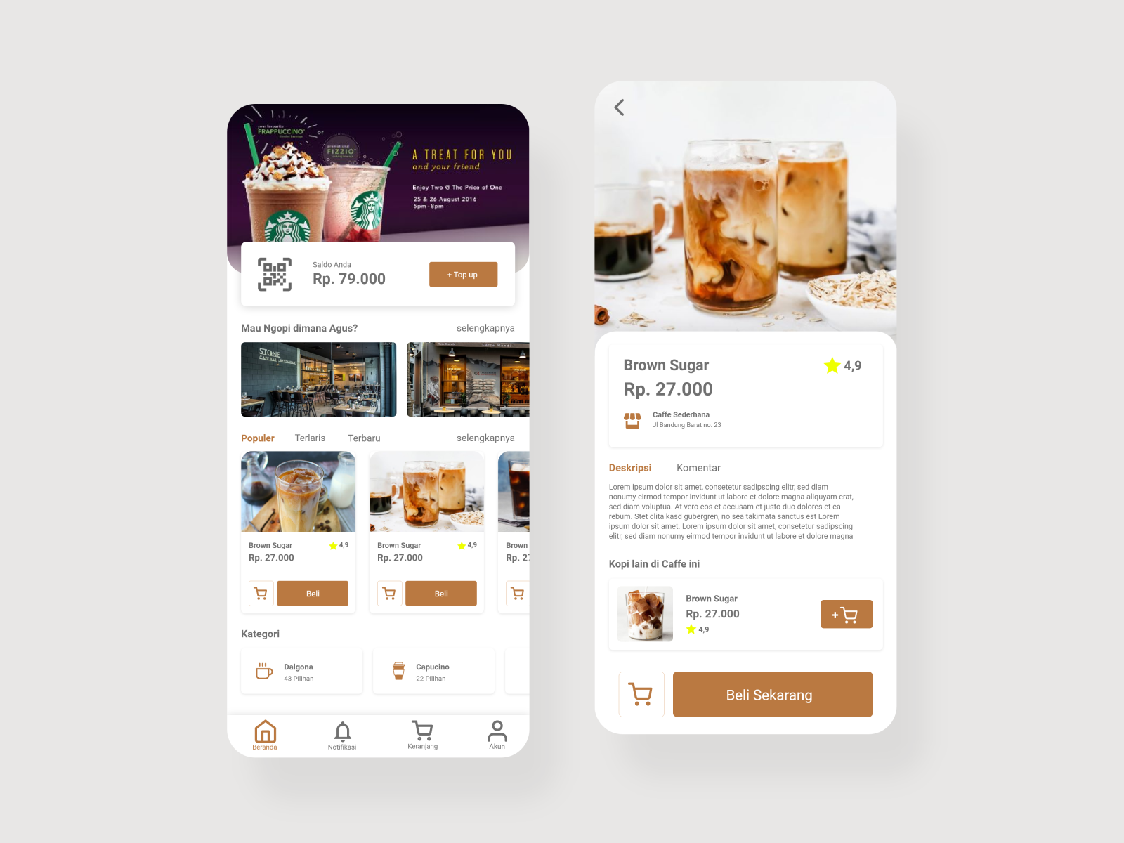 Kopyy App - UI/UX Design Coffe Shop App by Agus Budiman on Dribbble