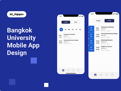 Bangkok University Mobile App Design app brand branding design graphic design icon illustration logo minimal mobile typography ui ux vector web