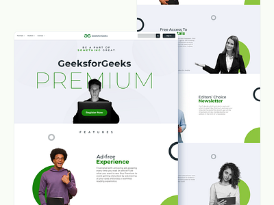 GeeksforGeeks Premium Plan animation education landing page micro interaction microinteraction pricing page subscription ui uiux ux web design webdesign