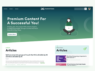 GeeksforGeeks Premium: Homepage