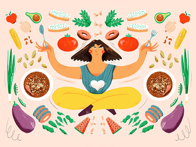 Nutrition Cuisine cuisine eating editorial art editorial illustration food fruit health illustration nutrition plants vegetables
