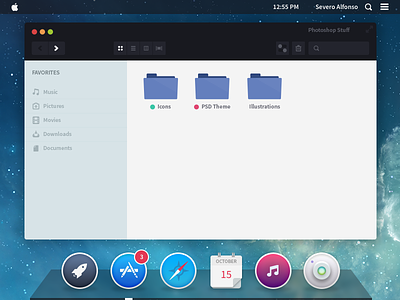 Next OS X clean concept dark finder flat ios 7 layout mac minimal os simple template