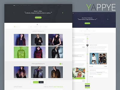 "Yappye" Clean Shopping - PSD Template clean design flat ios 7 modern online psd shop simple store style template