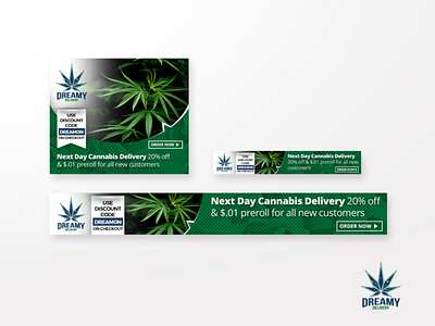 Web Banner Ads advertisement banner cannabis cannabis branding design google ads graphic design web ads