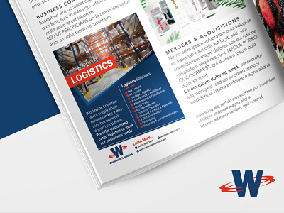 Logistics Advert - Quarter Page Advert brochure design design flyer design graphic design logistics magazine advert