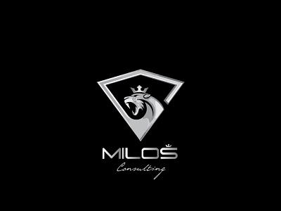 Milos consulting consultant design graphic design grapic design king lion logo logo design logodesign metalic
