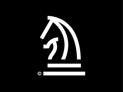 Chess knight design flat icon illustration logo vector